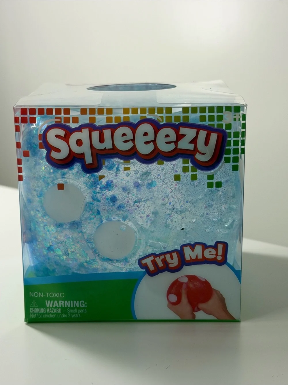 Squeeezy blue Clear Glitter Sensory Toy new-
